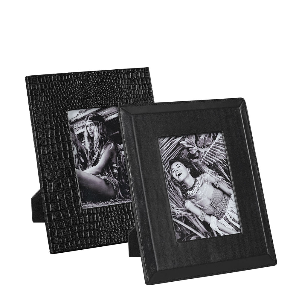 MENDOZA Photo frame 2-set leather black