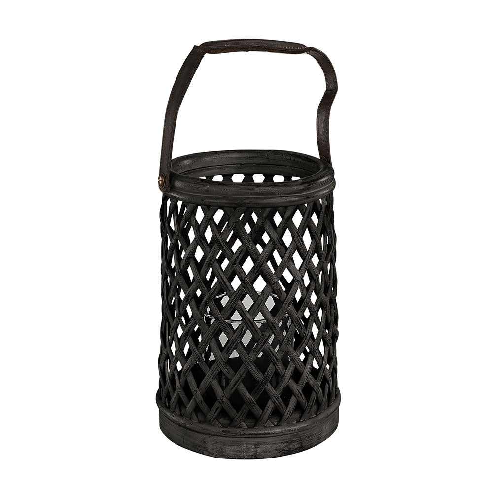 BAMBOO Round Lantern Black