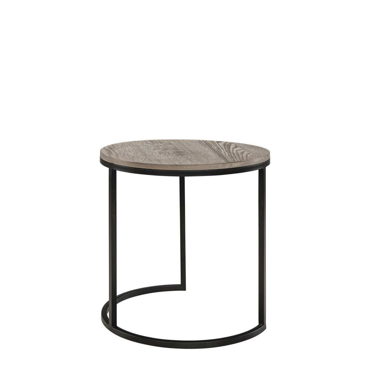MASON side table round antique grey oak