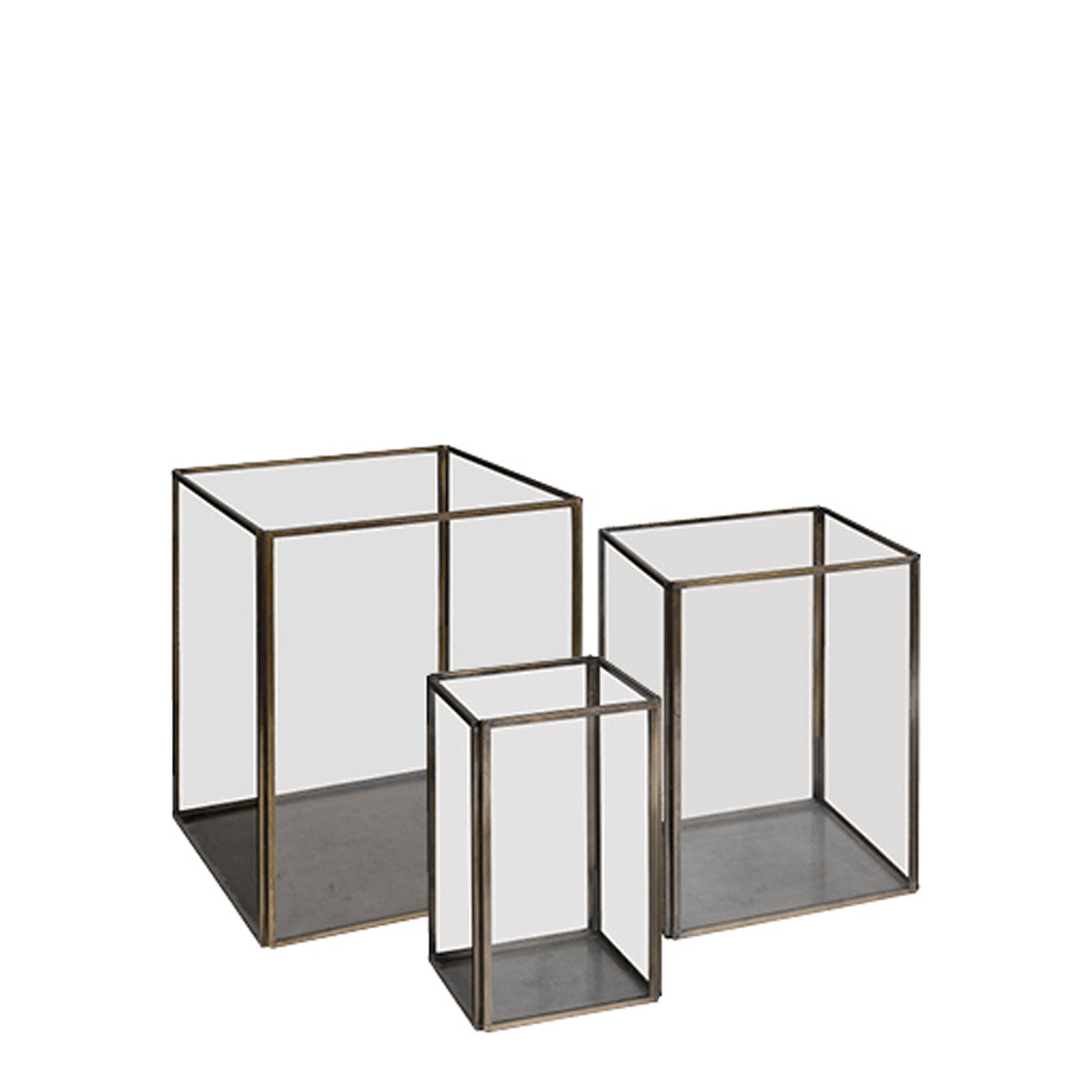 LAUSANNE Lantern Old Brass 3-set
