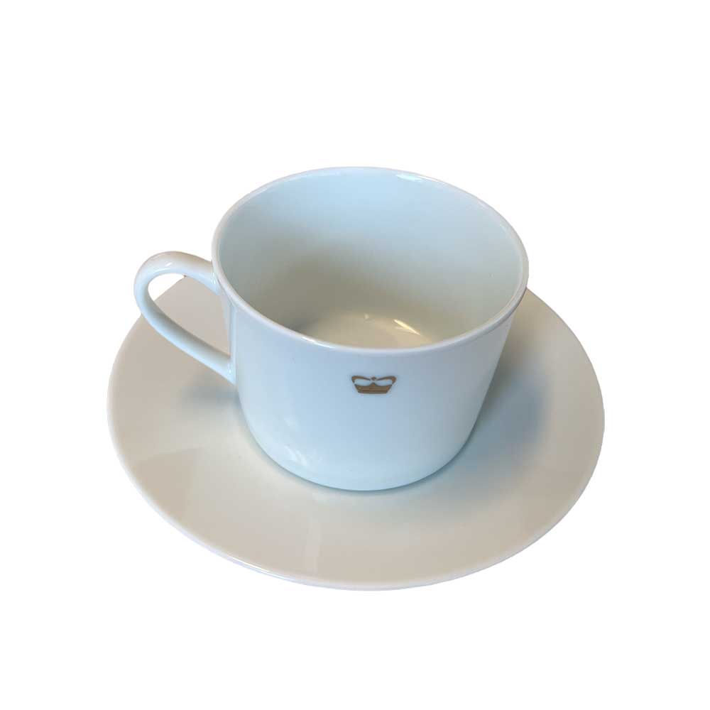 PRINCESS CROCKERY COFFEE/TEA CUP & SAUCER CRESTED WHITE