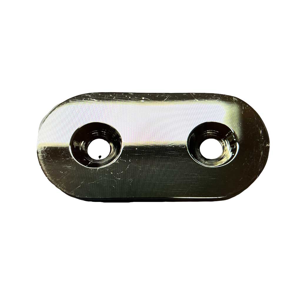 Piastra 2 Fori Acciaio Inox Finitura Lucida Fronte/Bordo