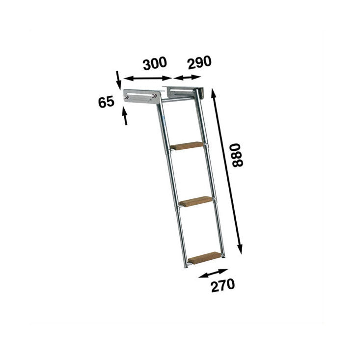 Bowsprit 1000 mm med bøjestige (komplet)