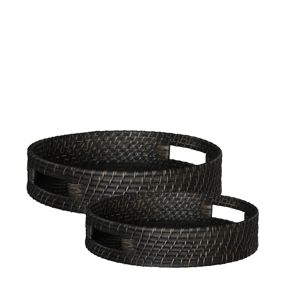 AMAZON round tray 2-set dark