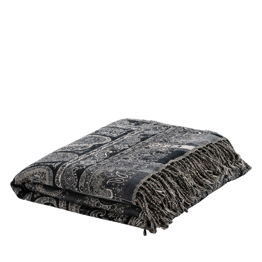 EROZ PAISLEY DARK GREY Throw 130x170