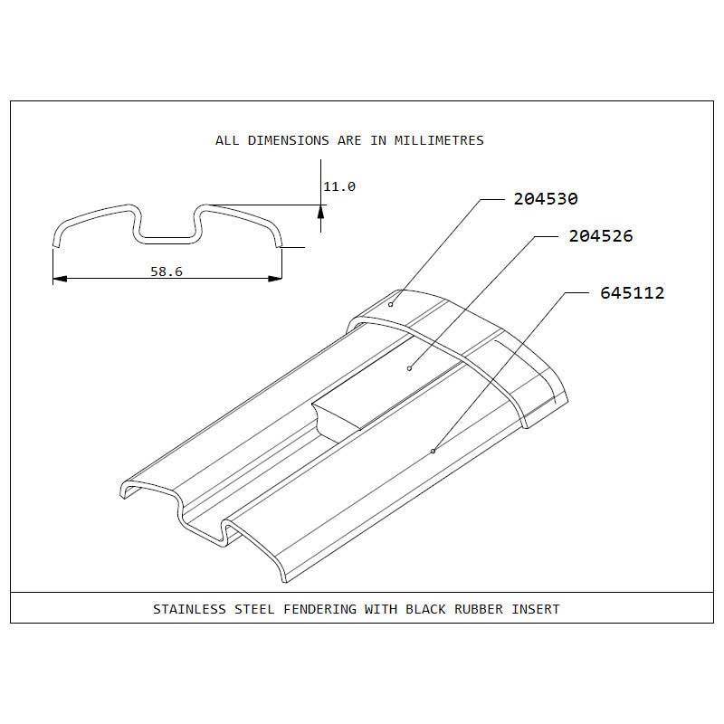 END CAP FOR STAINLESS STEEL FENDERING