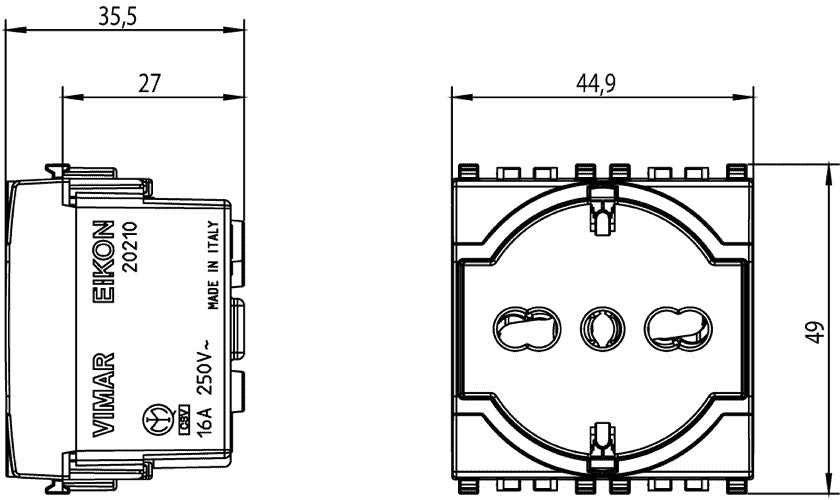 VIMAR EURO SOCKET 2G