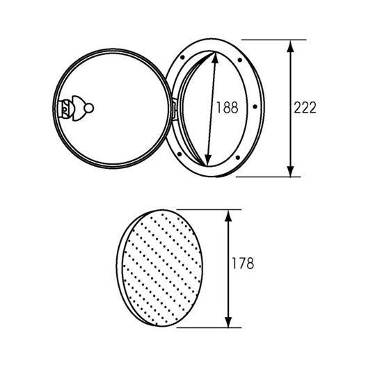 NordWest 圓形檢查蓋 168MM，外徑 Ø222MM