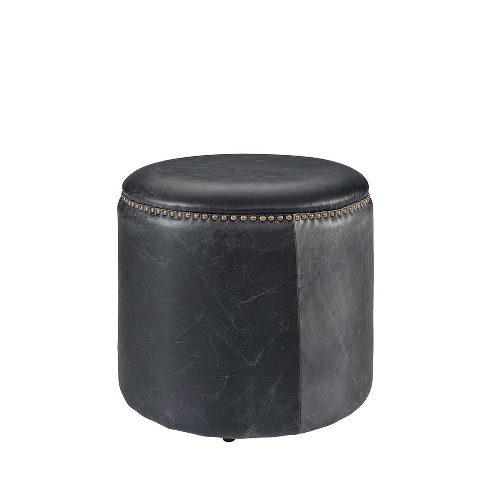 NICE ottoman black leather