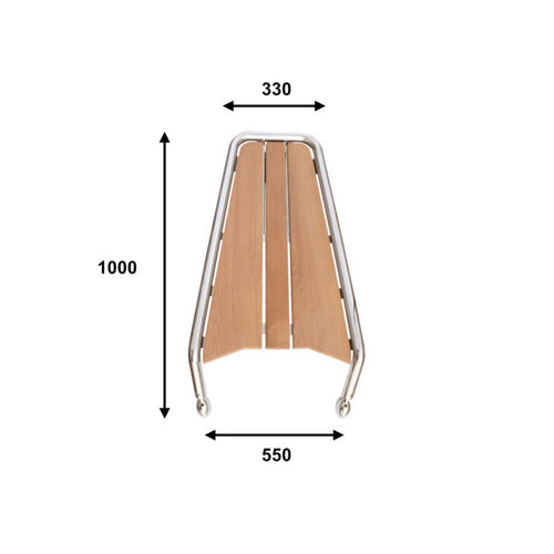 Buitenboordstag 1000mm met boegladder (compleet)