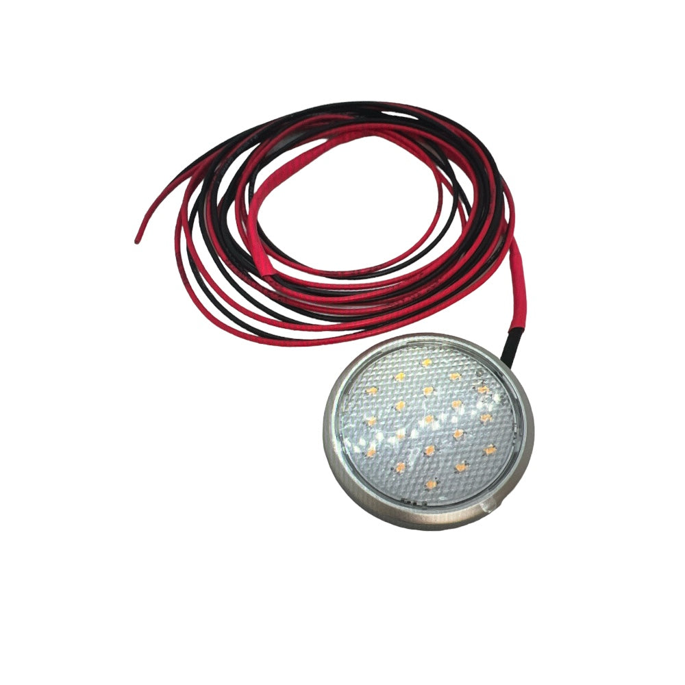 WARDROBE CHROME ROUND LIGHT LED 24V SURFACE MOUNT