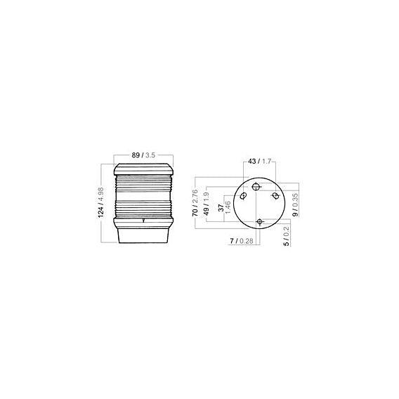 Aqua Signal Series 40-12V WHITE ANCHOR LIGHT
