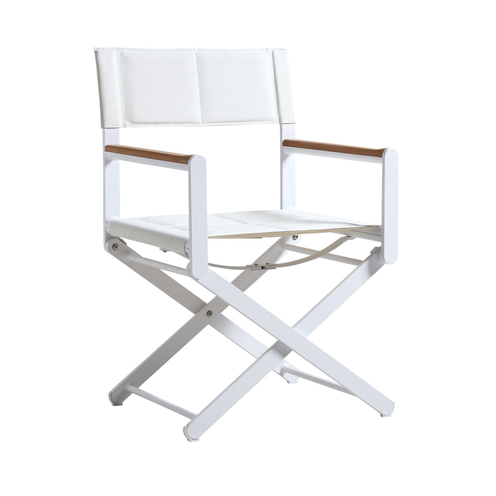 Oskar director chair white seats / white powdered coated / synthetic leather socks